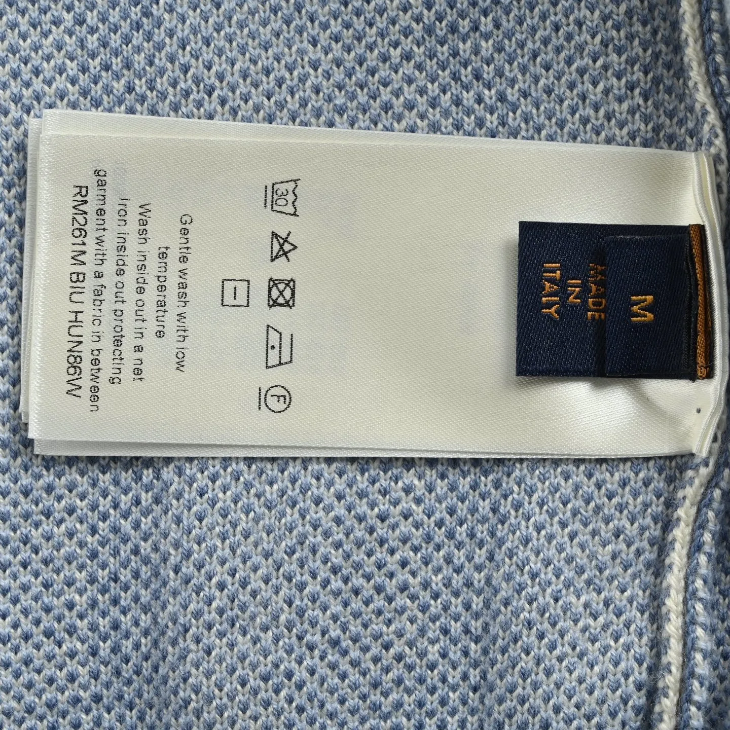 Louis Vuitton/Louis Vuitton glacier blue and white striped knitted cardigan